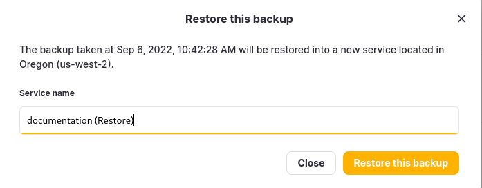 Restore details